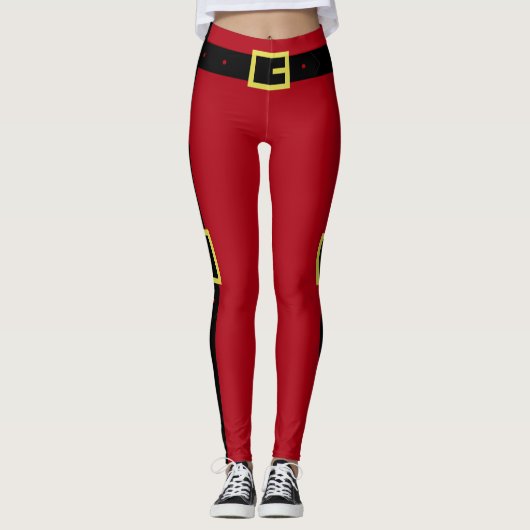 Black Belt Red Moderne kerstLeggings Gift Leggings (Voorkant)