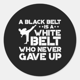 Black Belt Shirten Taekwondo Karate Gift Ronde Sticker