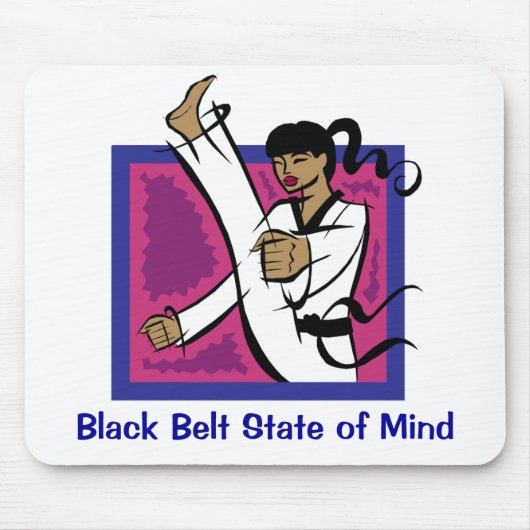Black Belt State of Mind Muismat gift voor meisjes (Voorkant)