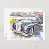 Black Benz Briefkaart (Voorkant / Achterkant)