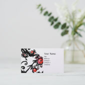 BLACK BERRIES SWIRLS metallic parel Visitekaartje (Staand voorkant)