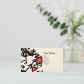 BLACK BERRIES SWIRLS metallic room Visitekaartje (Staand voorkant)
