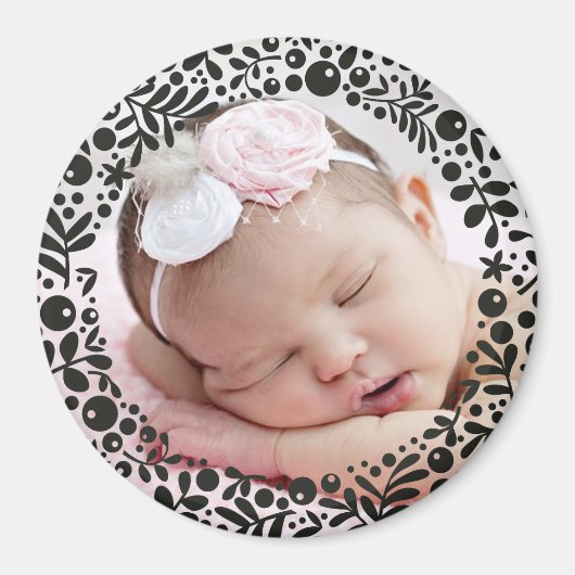 Black Berry Framed Baby foto Magneet (Voorkant)