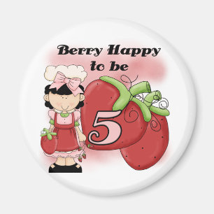 Black Berry Happy 5th Birthday Tshirts en cadeautj Magneet