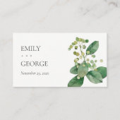 BLACK BERRY LEAFY FOLIAGE GREENERY PLACE CARDS VISITEKAARTJE (Achterkant)
