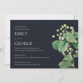 BLACK BERRY LEAFY FOLIAGE REHEARSAL DINNER INVITE BEDANKKAART (Voorkant)