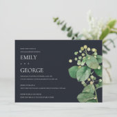 BLACK BERRY LEAFY FOLIAGE REHEARSAL DINNER INVITE BEDANKKAART (Staand voorkant)