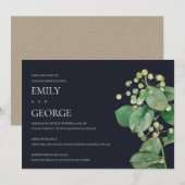 BLACK BERRY LEAFY FOLIAGE REHEARSAL DINNER INVITE BEDANKKAART (Voorkant / Achterkant)