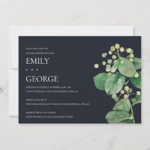 BLACK BERRY LEAFY FOLIAGE REHEARSAL DINNER INVITE BEDANKKAART