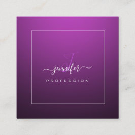 Black Berry roze Paarse monogram naam Sociale medi Vierkante Visitekaartje