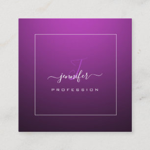 Black Berry roze Paarse monogram naam Sociale medi Vierkante Visitekaartje