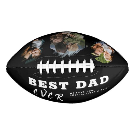 Black Best Dad 3 Fotocollage Vaderdag American Football (Voorkant)
