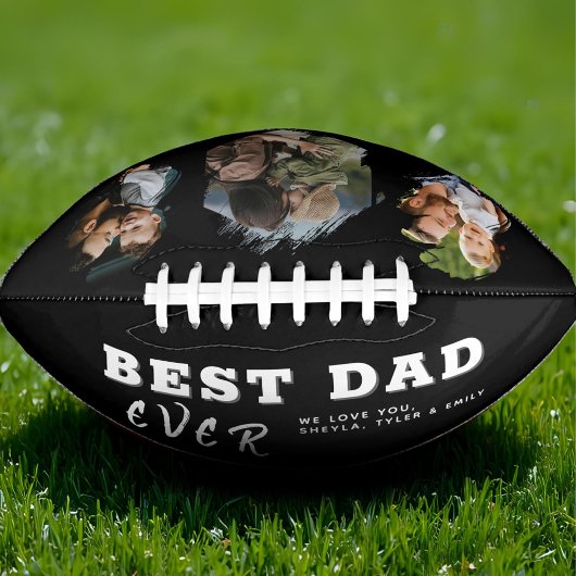 Black Best Dad 3 Fotocollage Vaderdag American Football