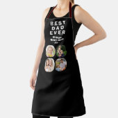 Black Best Dad 4 Photo Collage Familie Vader Schort (Insitu)