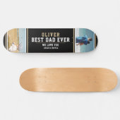 Black Best Dad Typography Father's Day 2 Photos Persoonlijk Skateboard (Horizontaal)