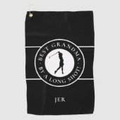 Black Best Grandma by a Long Shot Dames Monogram Golfhanddoek (Voorkant)