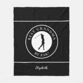 Black Best Grandma Golfer Monogrammed Sports Pro Fleece Deken (Voorkant)