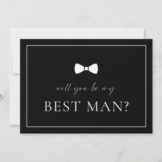 Black Best Man Proposal Kaart (Voorkant)