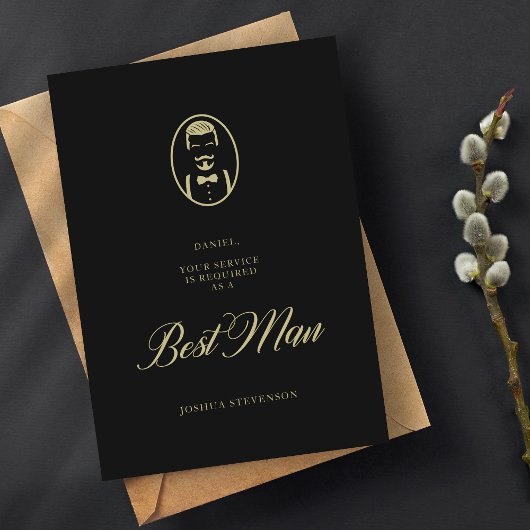 Black Best Man Silhouette Simple Weddenschap Voors