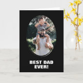 Black Best Pap Ever Custom Photo Vaderdag Kaart (Gele Bloem)