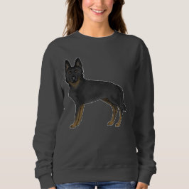 Black BiColor German Shepherd Cute Cartoon Dog Trui