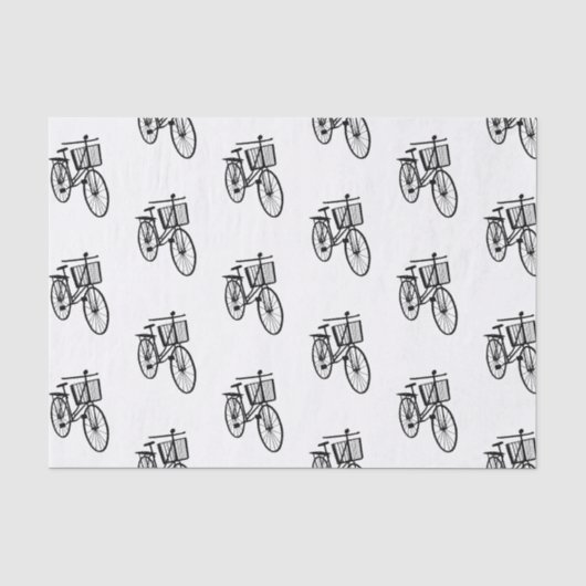 Black Bicycle Silhouette Tissuepapier (Voorkant)