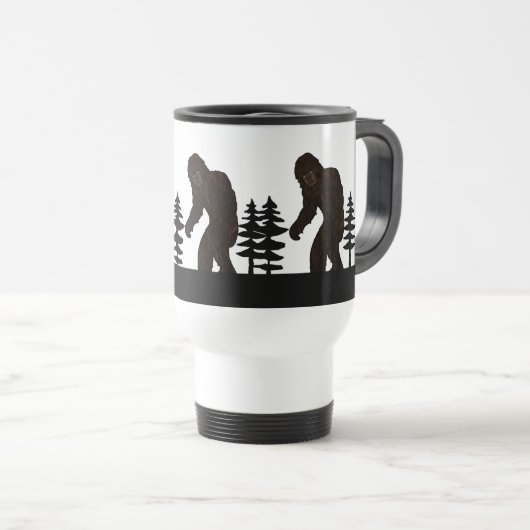 Black Big Foot Sasquatch Yeti Swamp Ape Cryptid Reisbeker (Voorkant rechts)