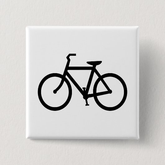 Black Bike Route Vierkante Button 5,1 Cm (Voorkant)