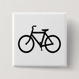 Black Bike Route Vierkante Button 5,1 Cm
