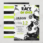 Black Bike Verjaardag uitnodiging (Voorkant / Achterkant)