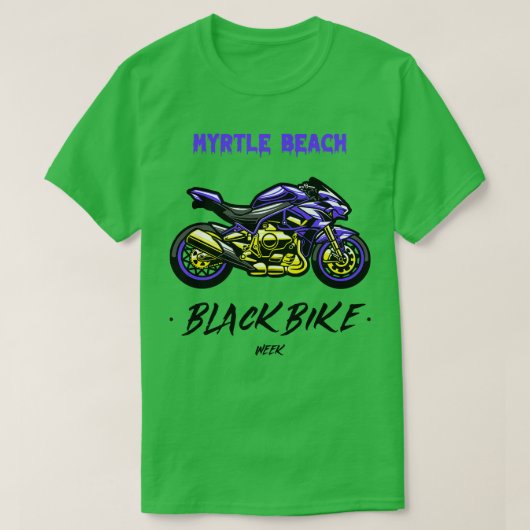 Black Bike Week Myrtle Beach T-shirt (Design voorkant)