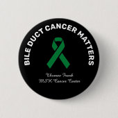 Black Bile Duct Cancer Green Ribbon Button (Voorkant)