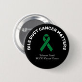 Black Bile Duct Cancer Green Ribbon Button (Voorkant /achterkant)