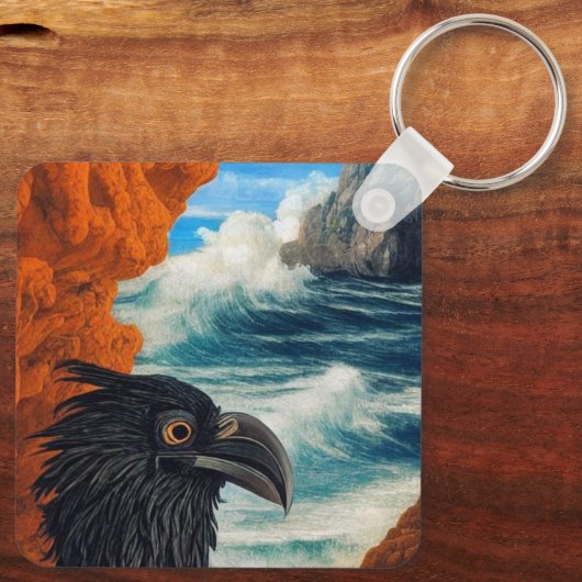 Black Bird Art Sleutelhanger (Achterkant)