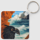 Black Bird Art Sleutelhanger (Achterkant)