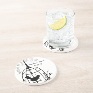 Black Bird Cage  Love Bird Onderzetters