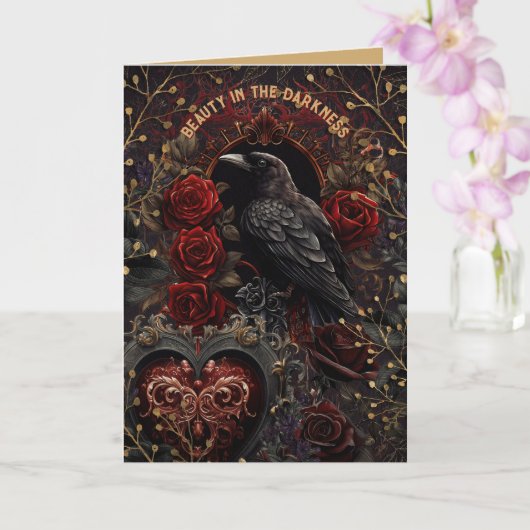 Black Bird Gothic Beauty beroemd gemaakt door Dark Kaart (Orchidee)