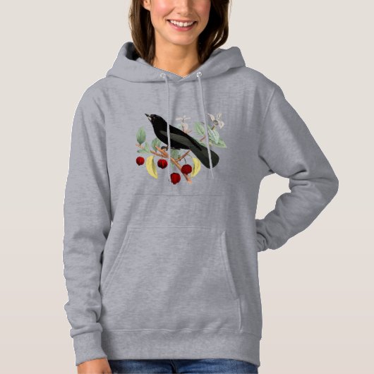 Black Bird Grey Hoodie (Voorkant)
