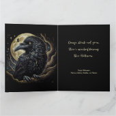 Black Bird Halloween Kaart (Binnen)