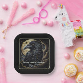 Black Bird Halloween Papieren Bordje (Feest)