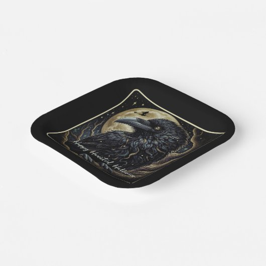 Black Bird Halloween Papieren Bordje (Gebogen)
