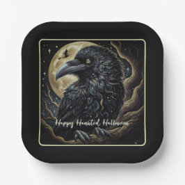 Black Bird Halloween Papieren Bordje