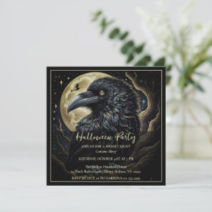 Black Bird Halloween Uitnodiging