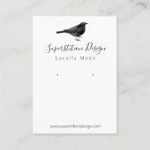 Black Bird Handmade Earring Jewels Display Visitekaartje (Voorkant)