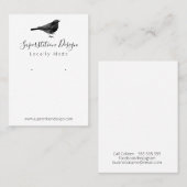 Black Bird Handmade Earring Jewels Display Visitekaartje (Voorkant / Achterkant)