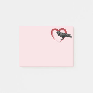 Black Bird Heart Raven Post-it Notes