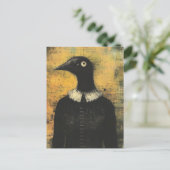 Black Bird in a Black Dress Fantasy Briefkaart (Staand voorkant)