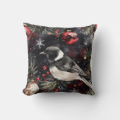 Black Bird Kerstmis Kussen (Voorkant)