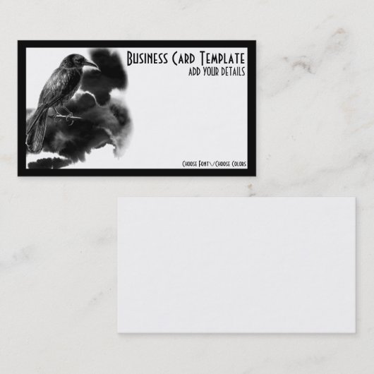 Black Bird Logo Raven Visitekaartje (Voorkant / Achterkant)