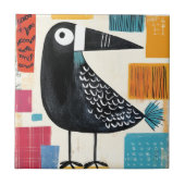 Black Bird Modern Art Tegeltje (Voorkant)